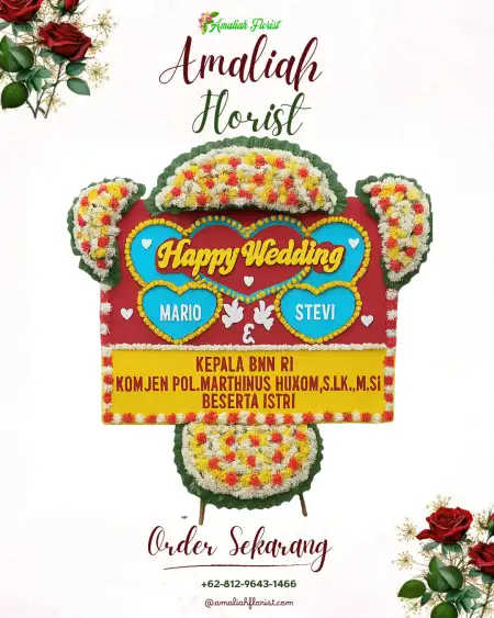 Papan Bunga Pernikahan Widang